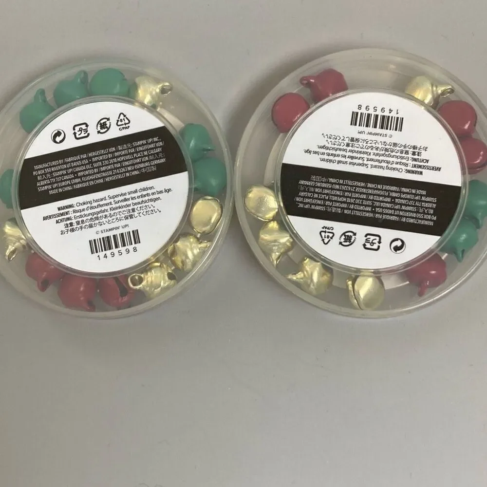 Stampin Up Jingle Bells 149598‎ Red Green Gold Christmas Crafting 2 Packs
